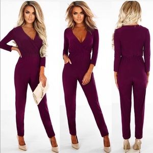 Jumpsuit Purple Maxi Size S M